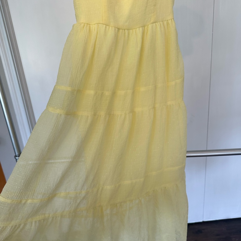 Yellow Ruffle Strap Dress - Picture 2 of 5